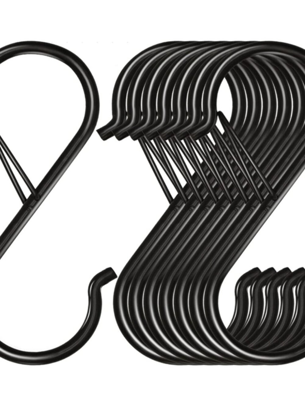 8 Pack S Hooks for Hanging, 3.5 inch Heavy Duty Metal S Hooks with Safety Buckle
